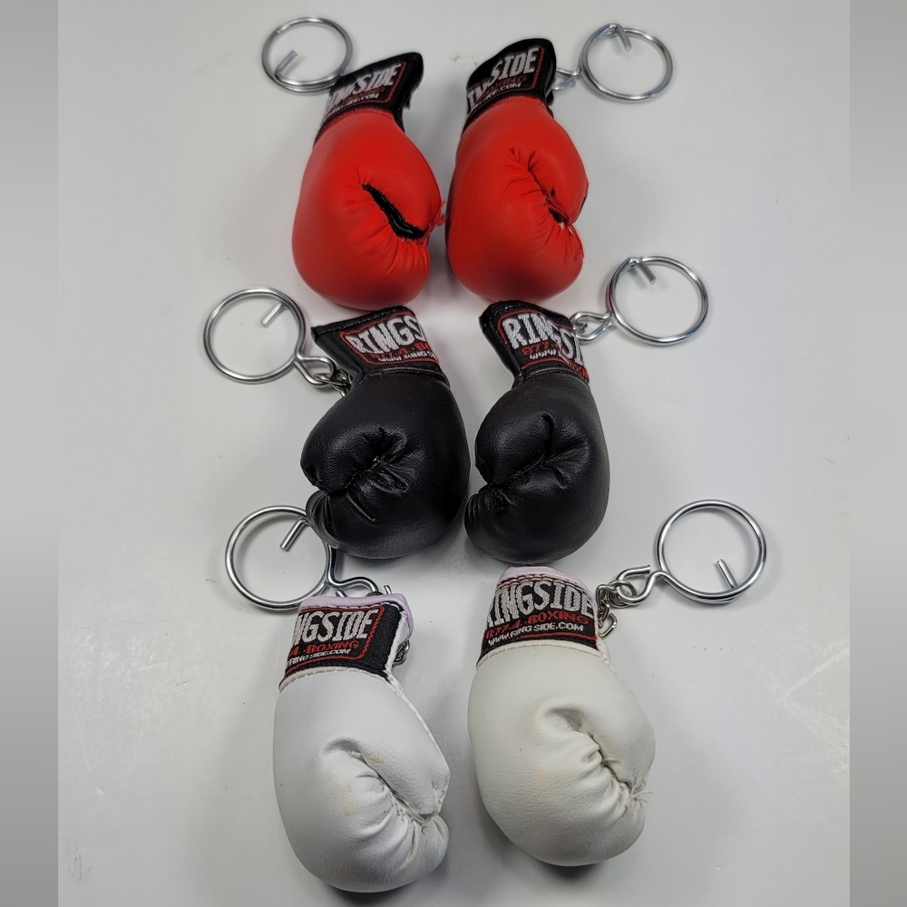 Set of 6 Ringside Boxing Glove Keychain Rings.